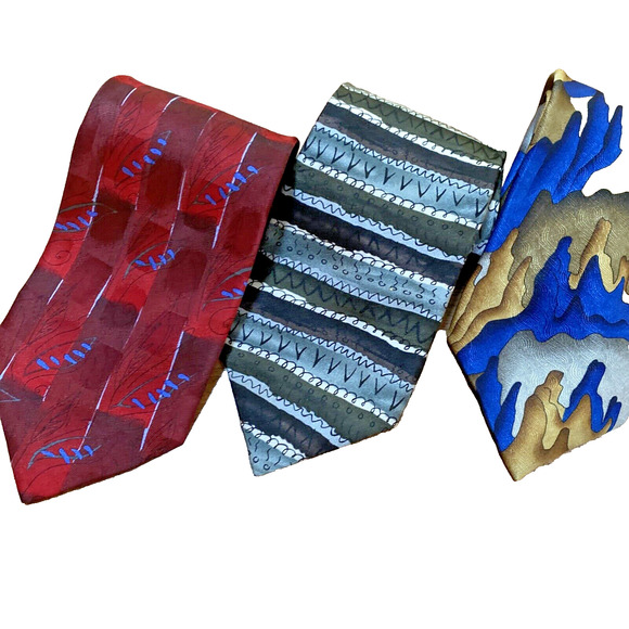 Jerry Garcia Neck Ties 100% Silk Neckties Lot of 5 Abstract Colorful Variety - Picture 10 of 12